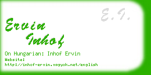 ervin inhof business card